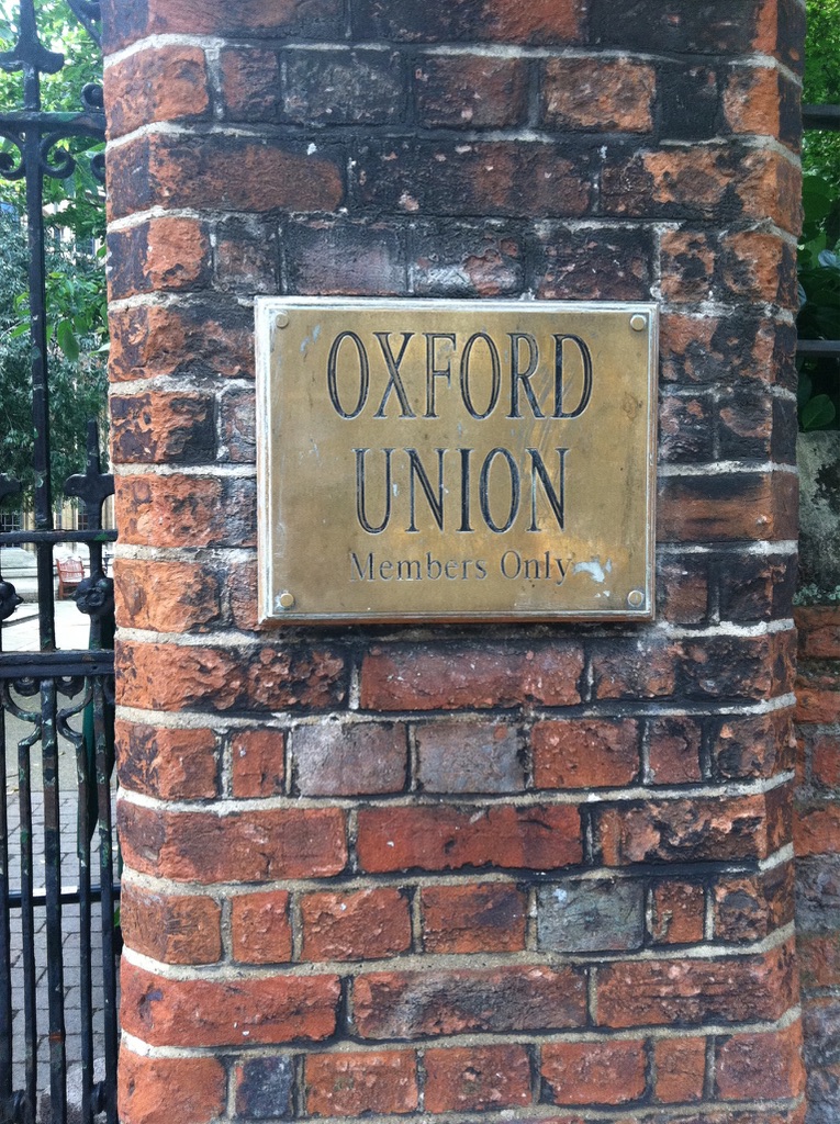 Oxford Union members only plaque